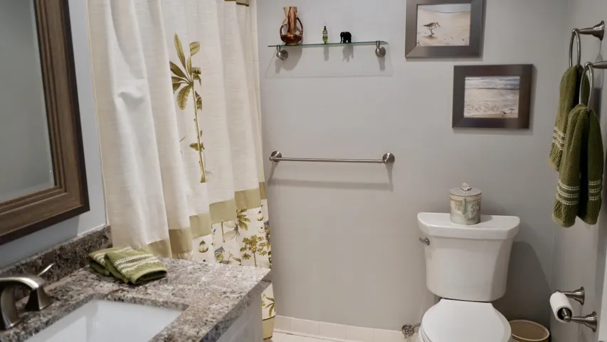 Guest Bath has dual access