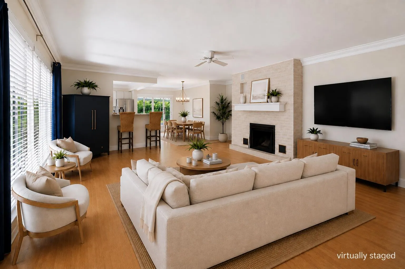 Family Room Virtually Staged