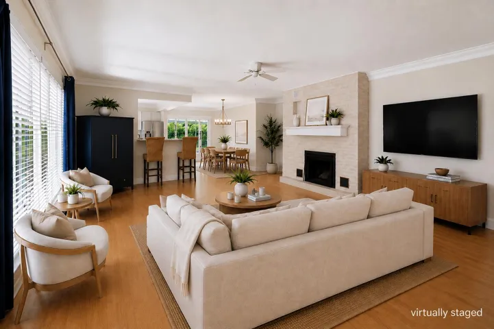 Family Room Virtually Staged