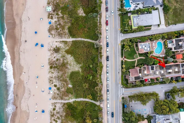 Directly across the street from the beach in Delray!