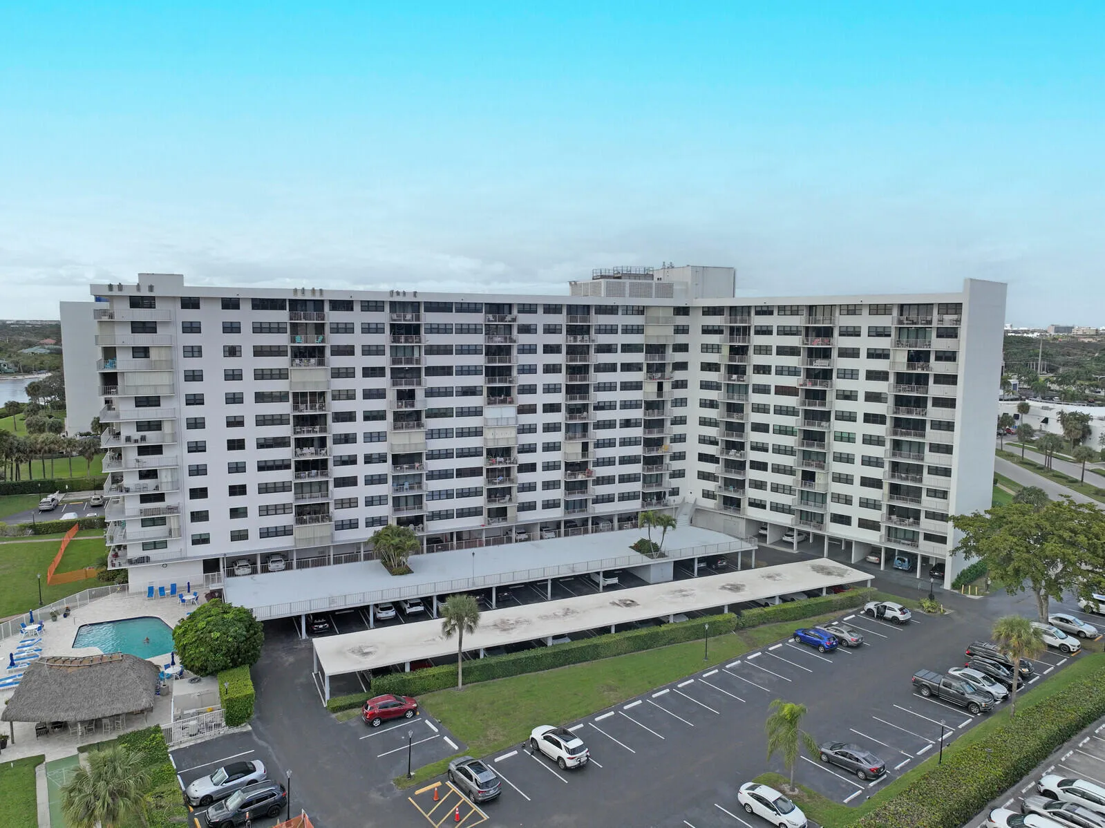 Aerial of the back of the building
