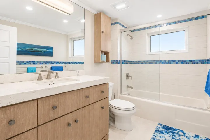 Primary bathroom with a tub/shower combination.