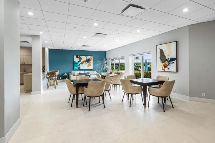 Bar Harbour coastal club room looks out to the pool and Intracoastal.