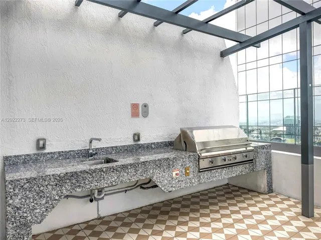 Rooftop grilling station