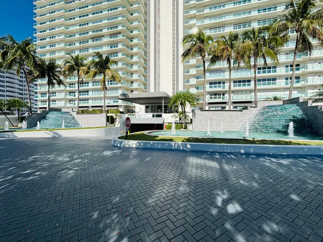 Indoor parking garage entrance