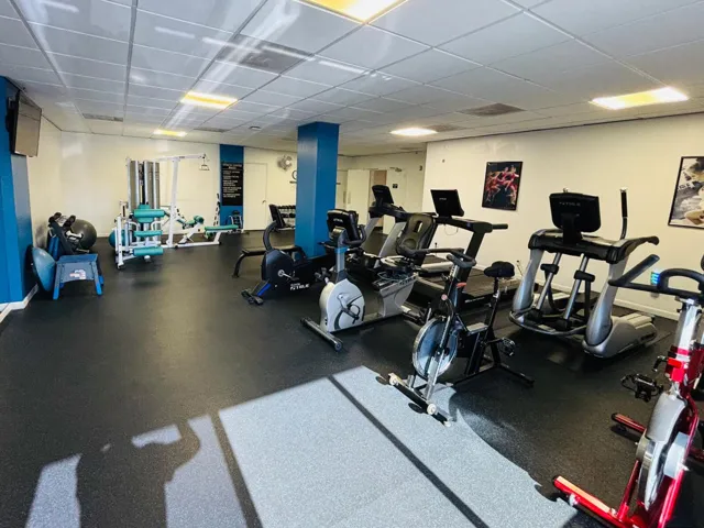 Fitness center with stationary bikes