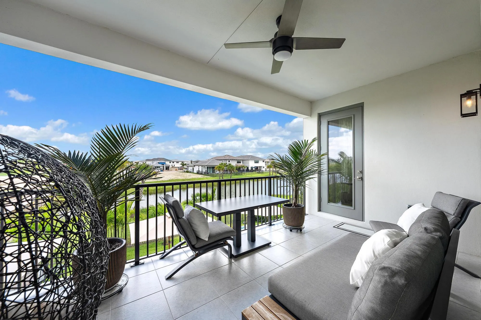 Peaceful outdoor verandah with west exposure and access to the primary bedroom.