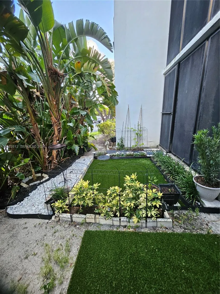 Beautifully landscaped backyard featuring low-maintenance artificial turf and a serene garden-style setting — perfect for relaxing or entertaining.