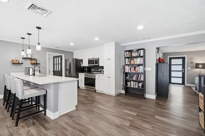 Updated kitchen with breakfast bar
