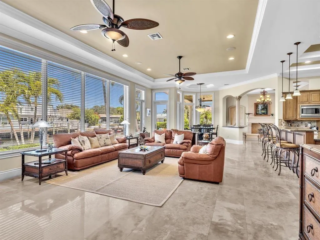 Family room with waterview
