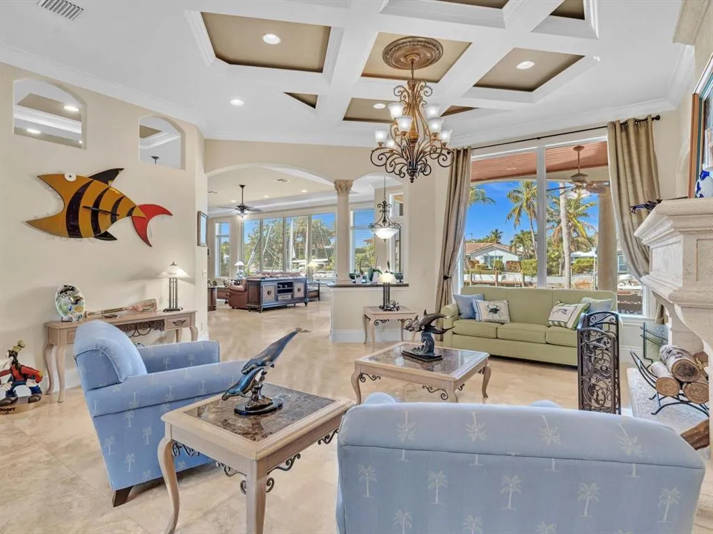 Living room with waterview