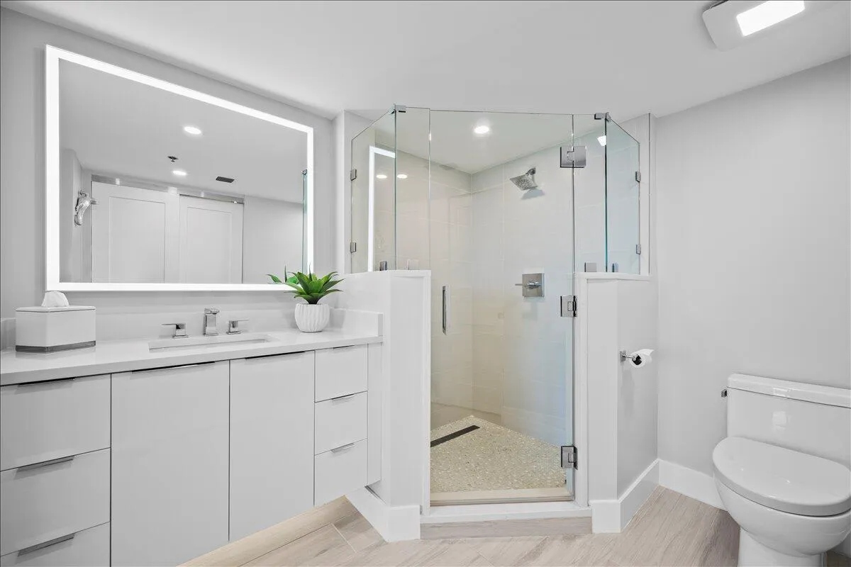 Floating Vanity with LED Mirror