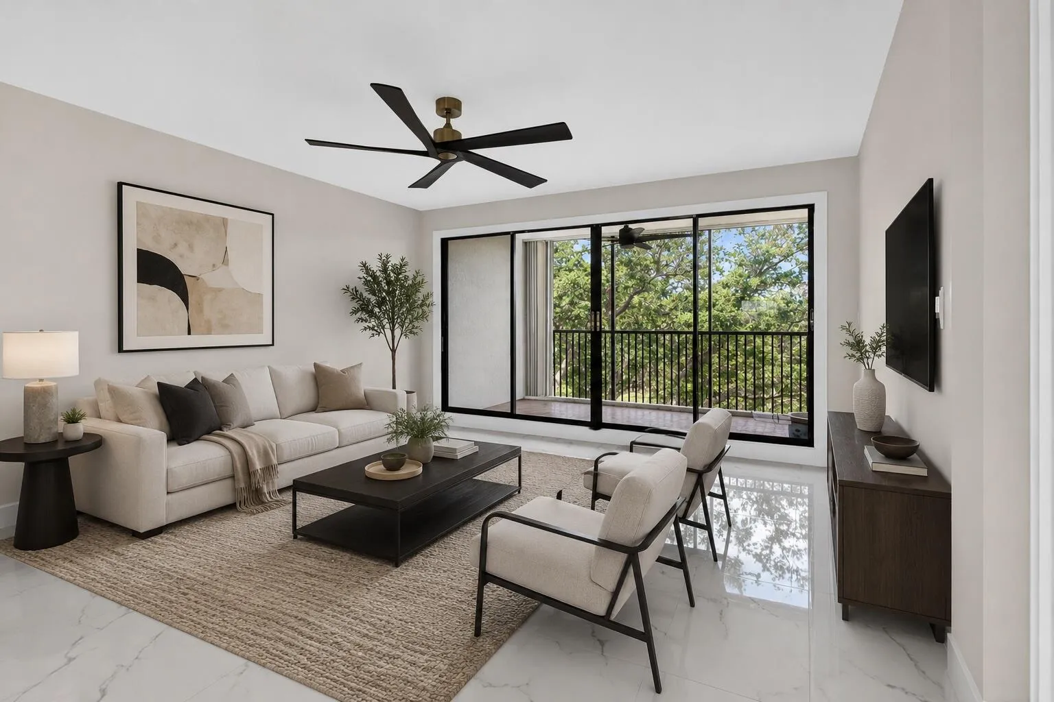 Virtually Staged Living Room