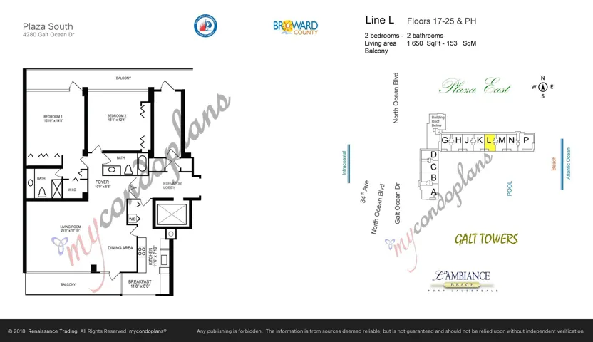 Penthouse L Floor Plan - 1650 sq feet