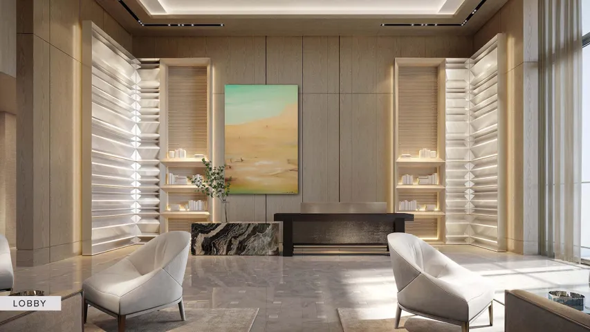 Two Story Lobby Entrance.