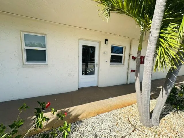 front door with parking steps away