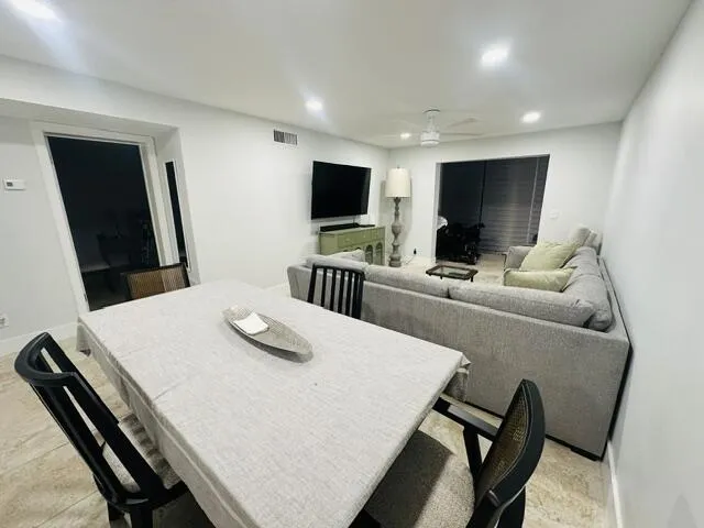 open dining & living area