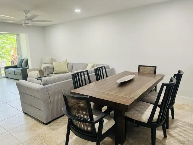 open dining & living area