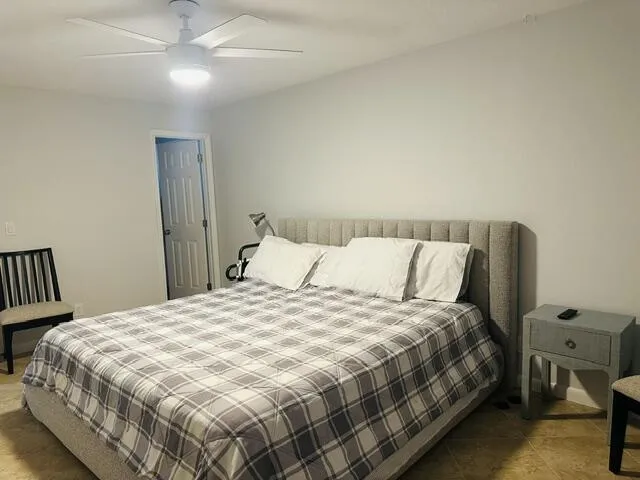 King size bedroom with walk in closet