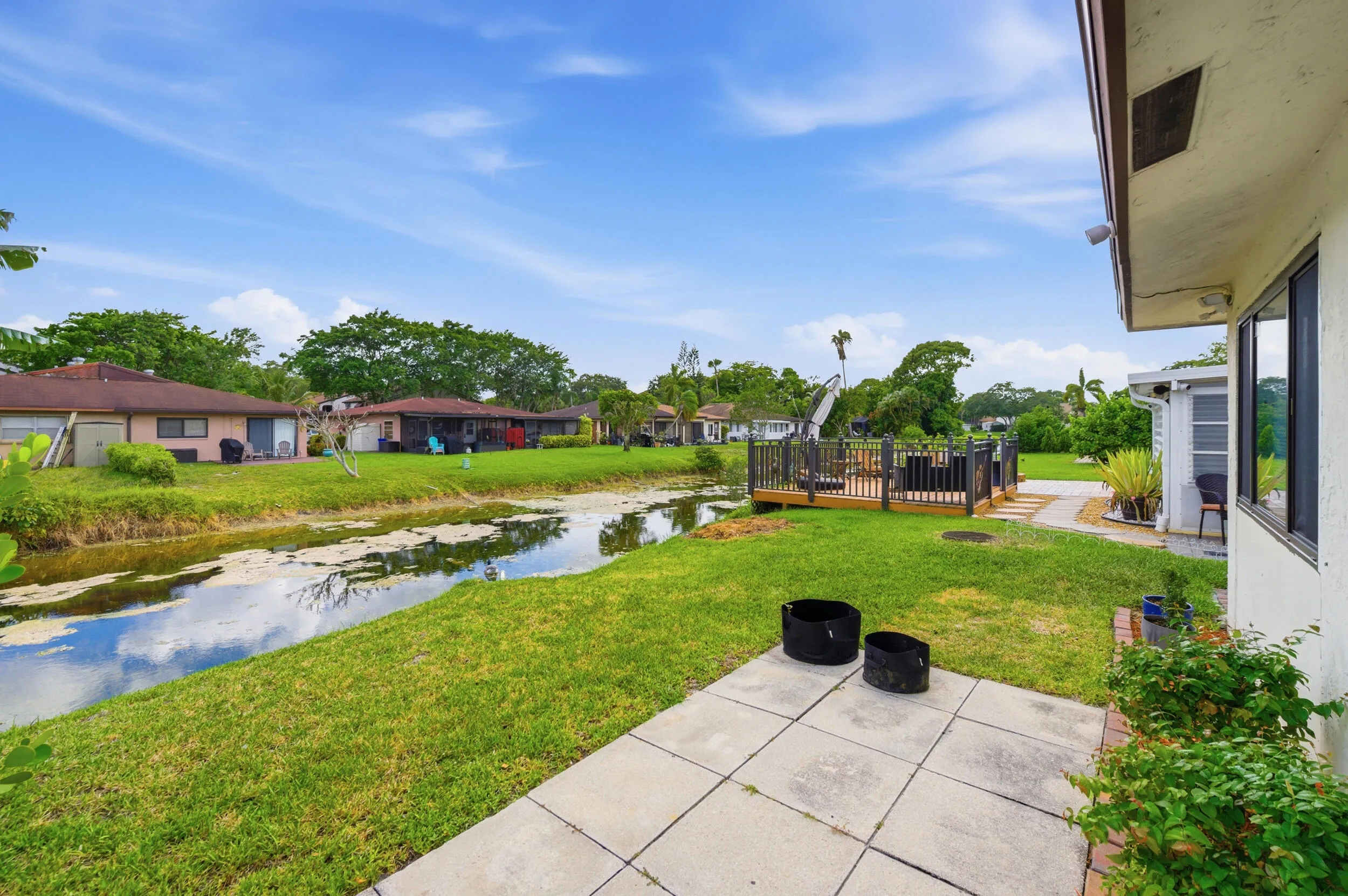 Patio facing canal