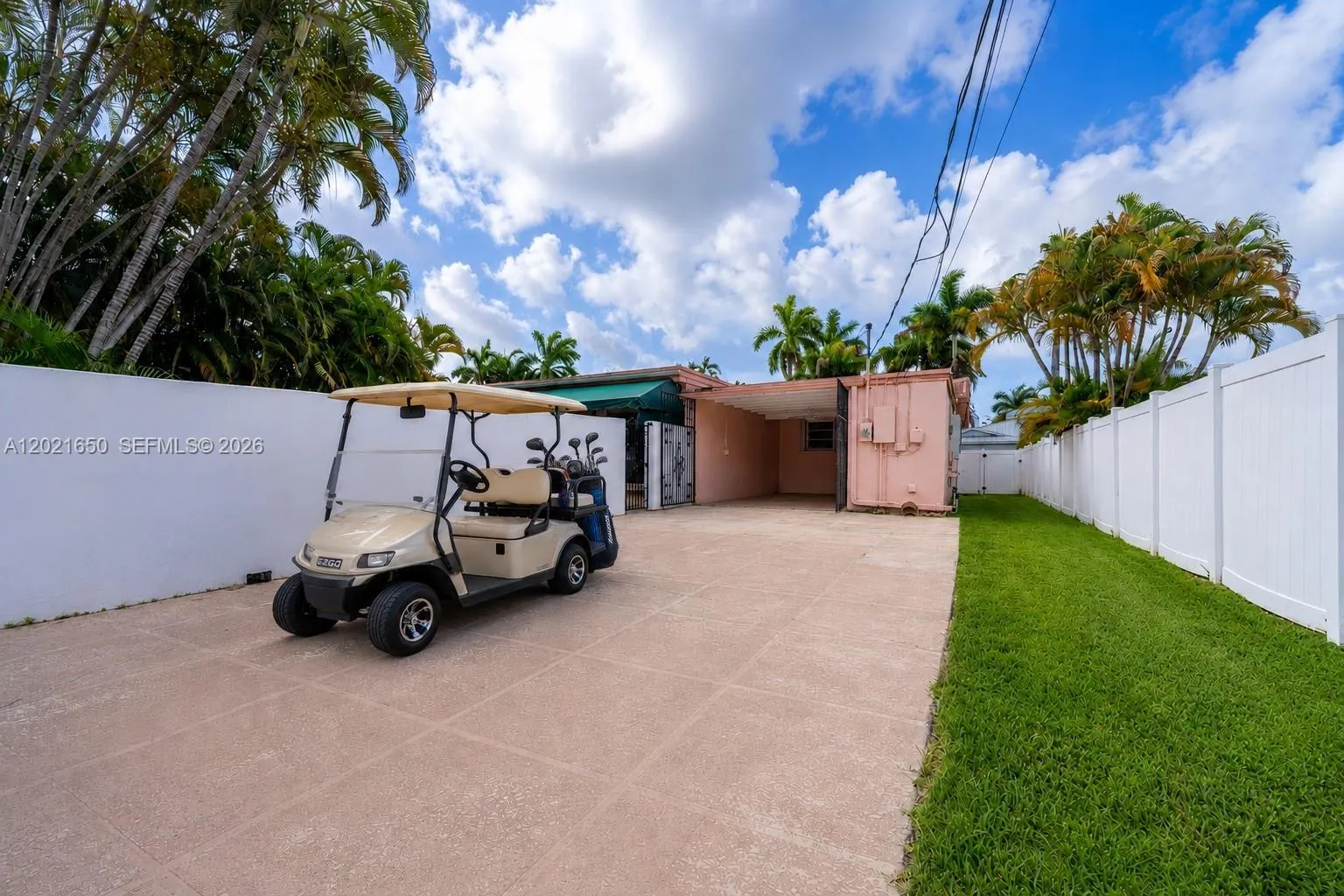 Park your Golf Cart in the back drive way
