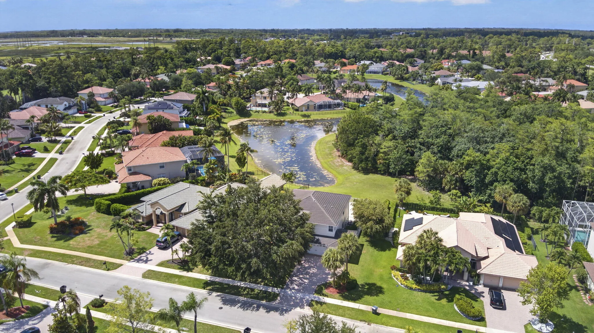 Aerial House View Lake