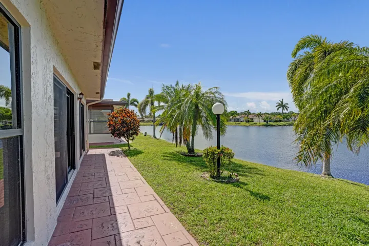 Large back patio with amazing water view
