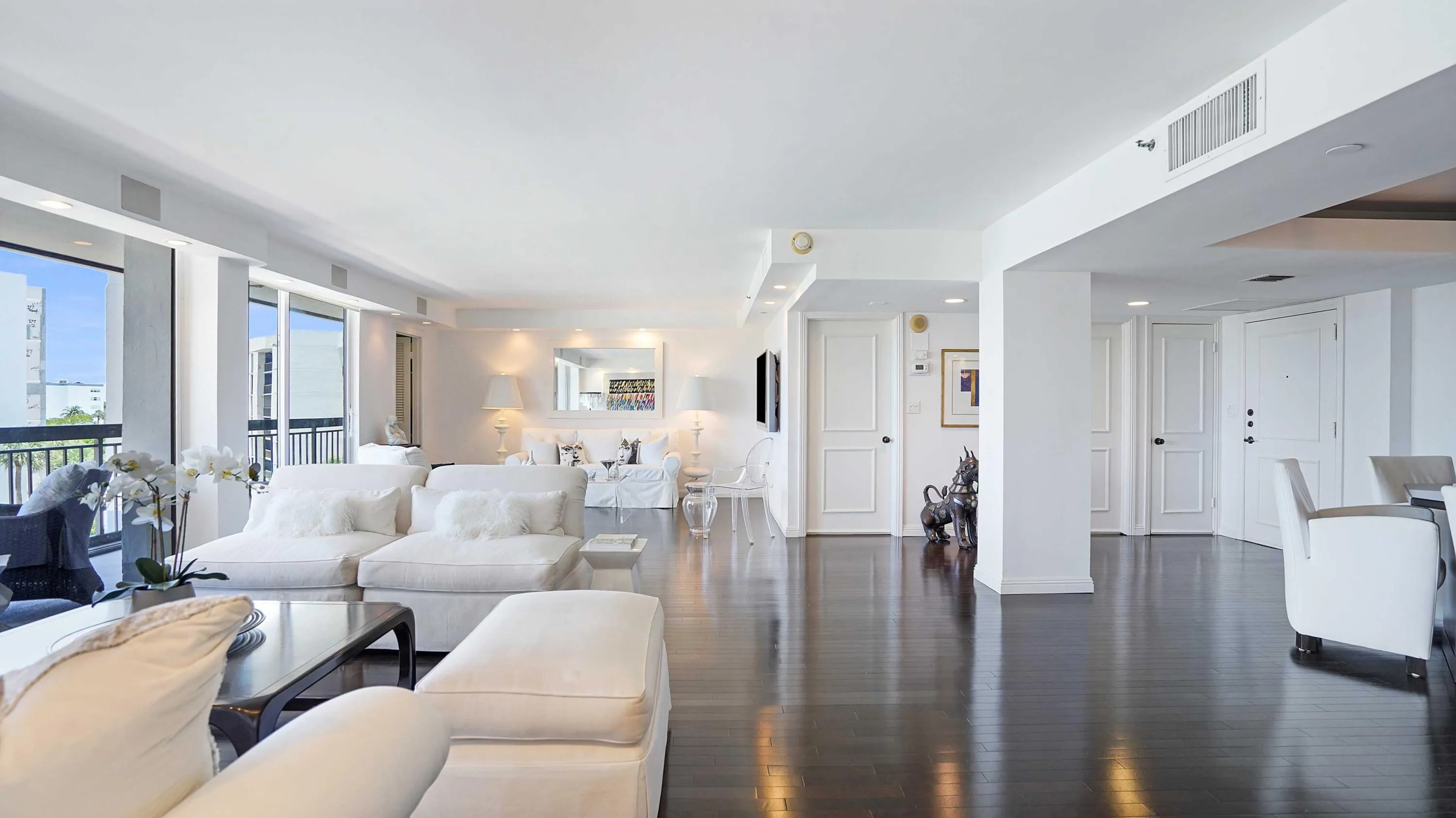 Reimagined open-concept living and dining with Intracoastal views.