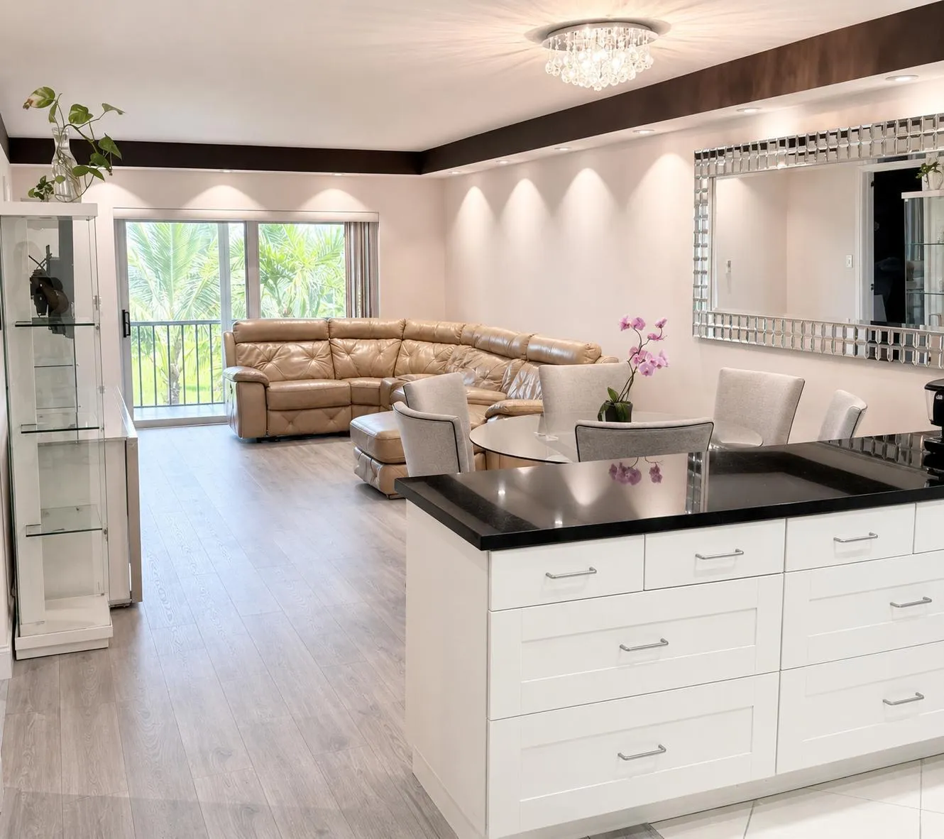 Kitchen, Dining Room and Living Room