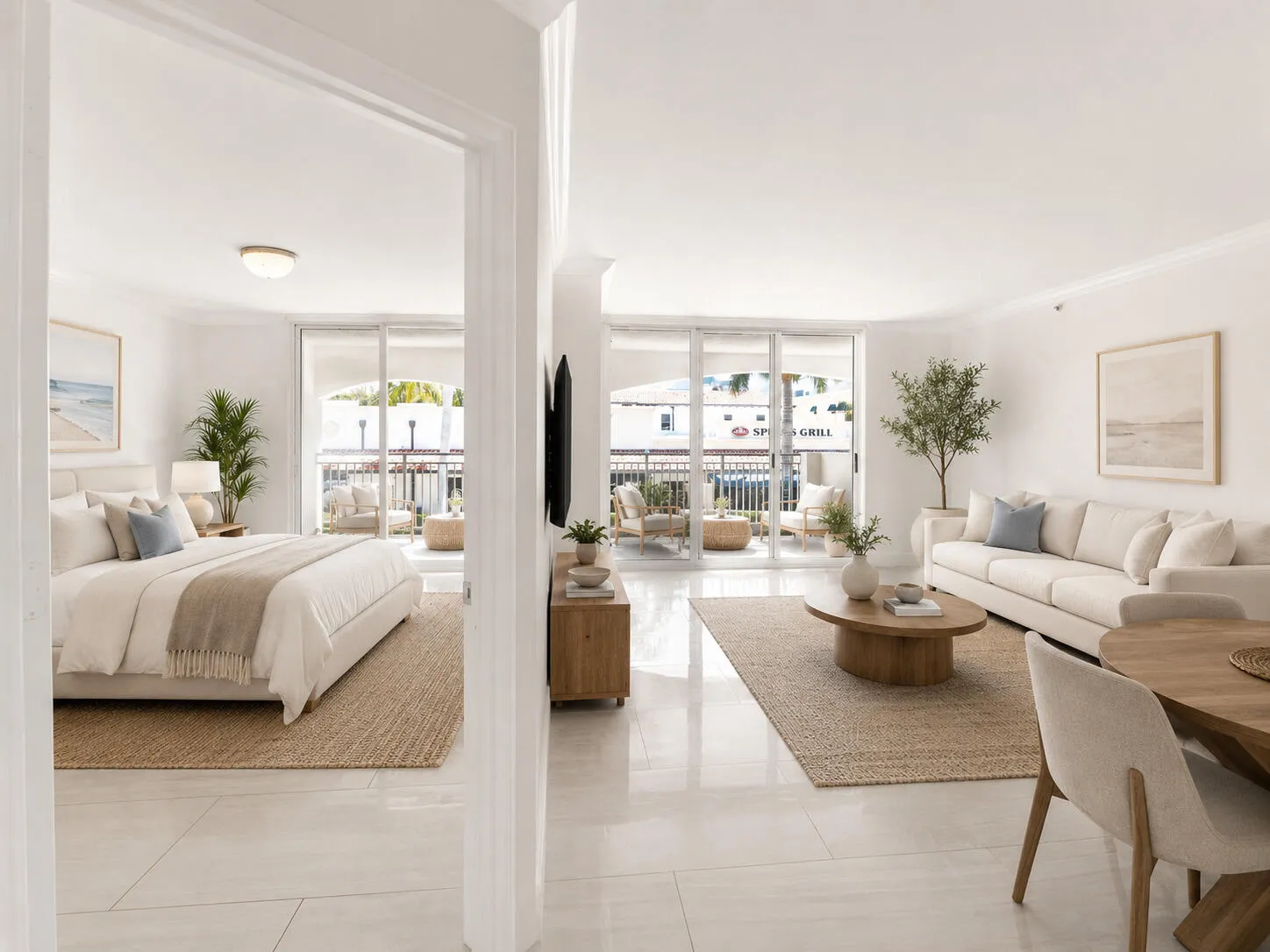 Virtually staged Bedroom / Living Room