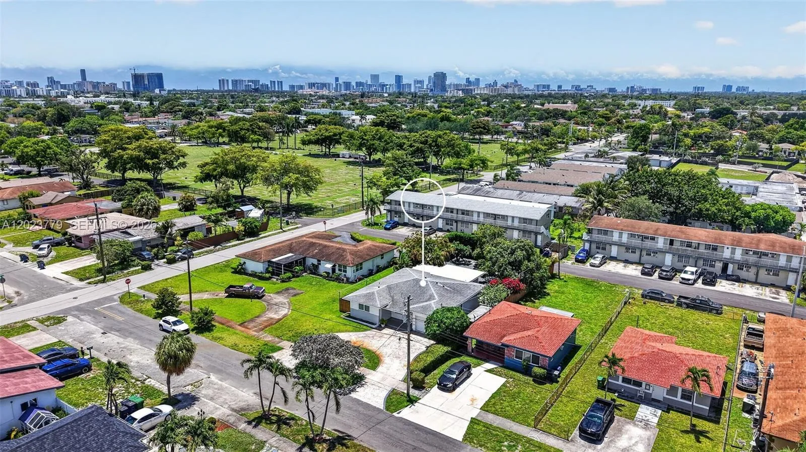 Incredible Proximity to the Beach and condos from Hallandale to Aventura in the photo. Notice the large oversized lot for the house and the front and back access streets