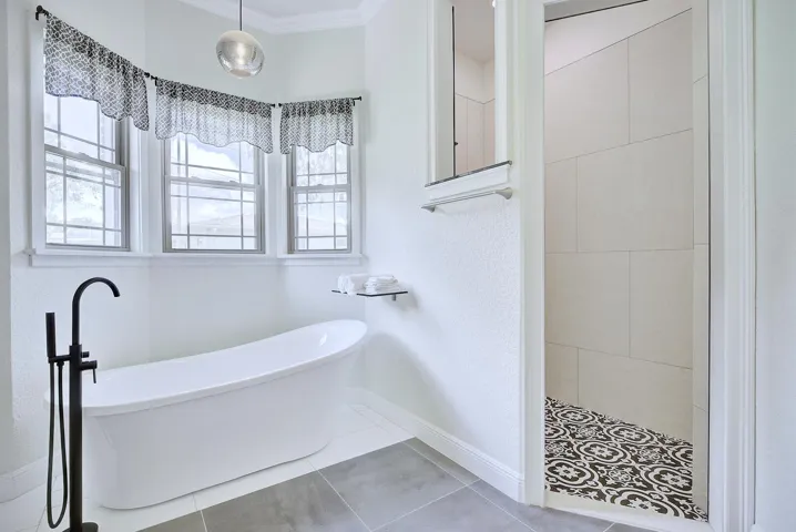 owners bath with soaking tub & walk-in shower