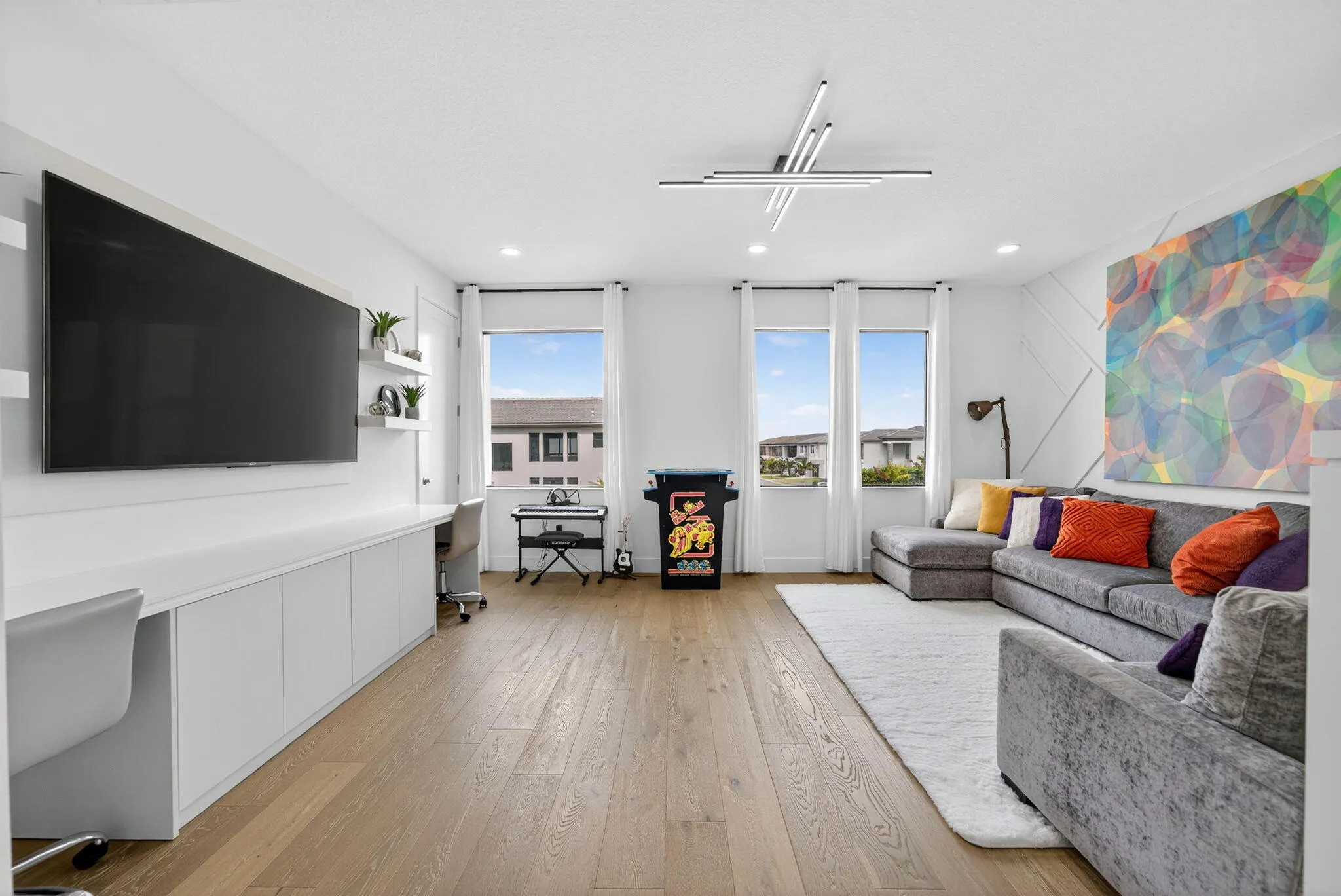 Loft with desks
