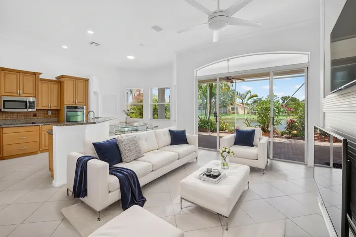Kitchen and Family Room virtually staged