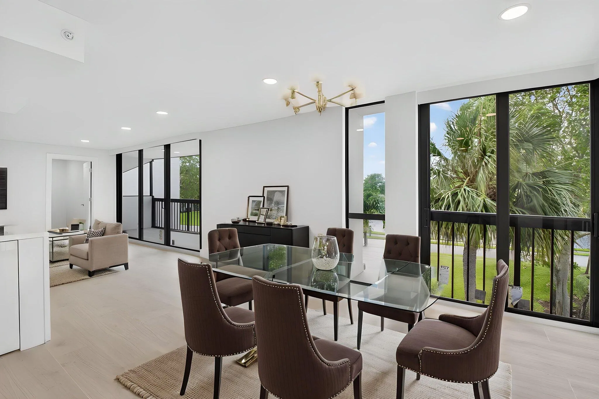 Staged dining area