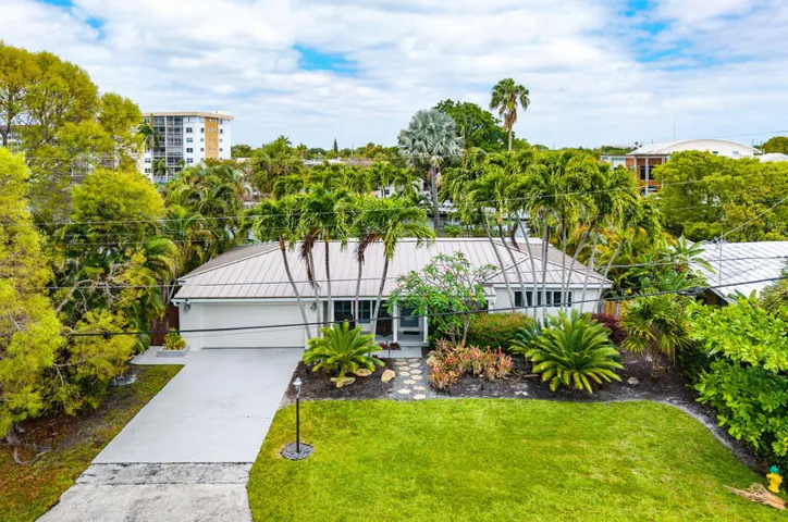 Aerial view of front of house