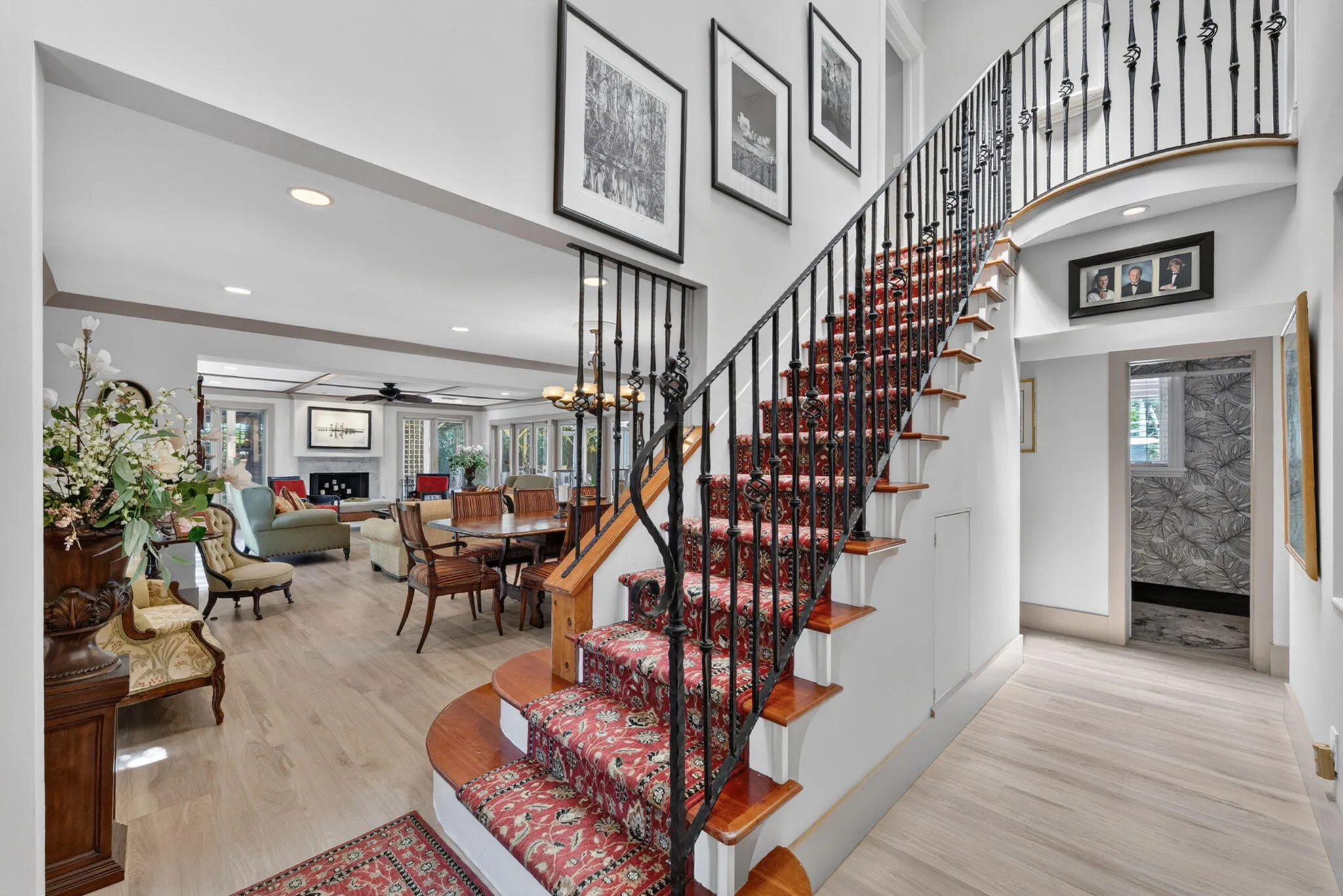 Elegant wrought iron stairway