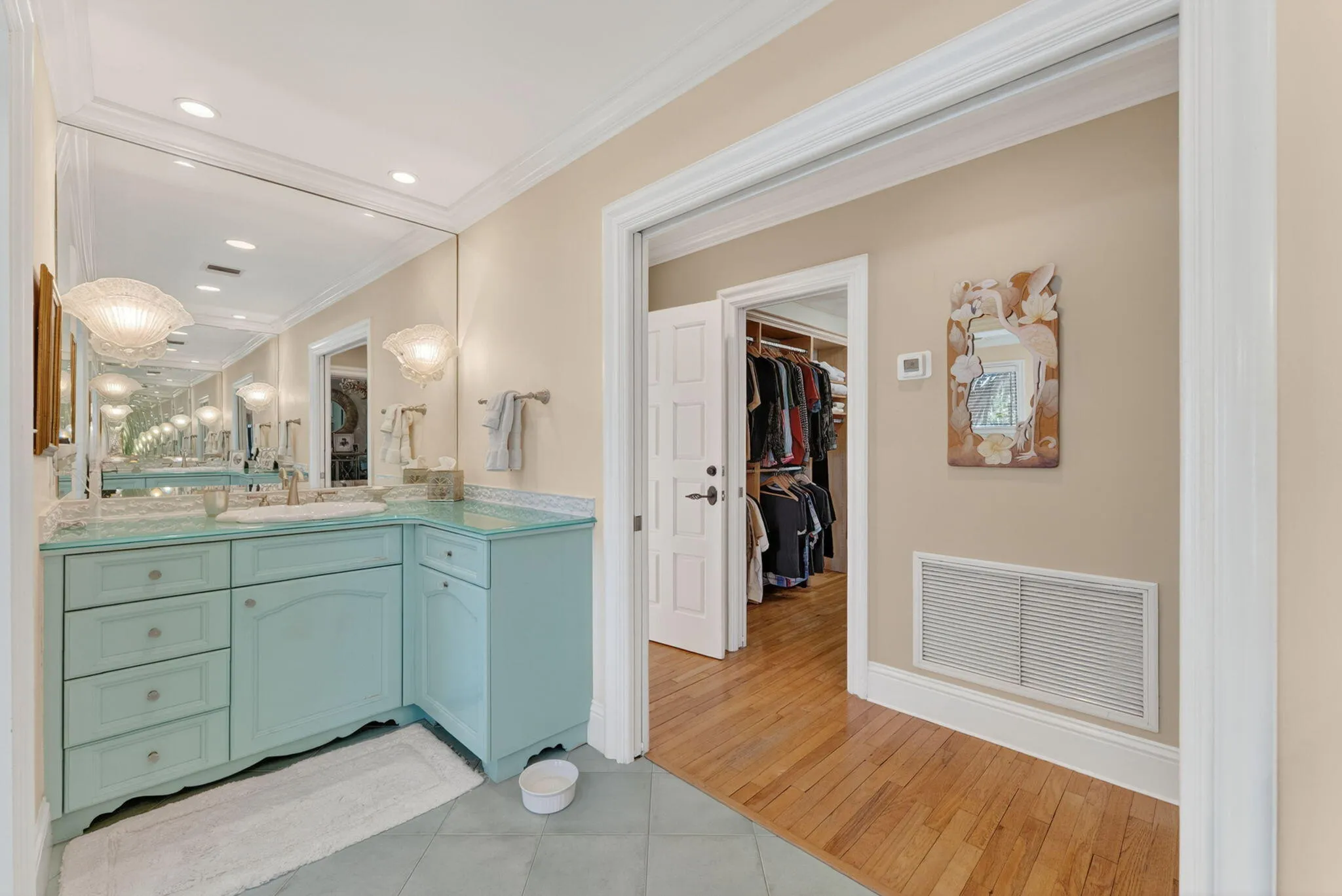 Two separate dressing areas