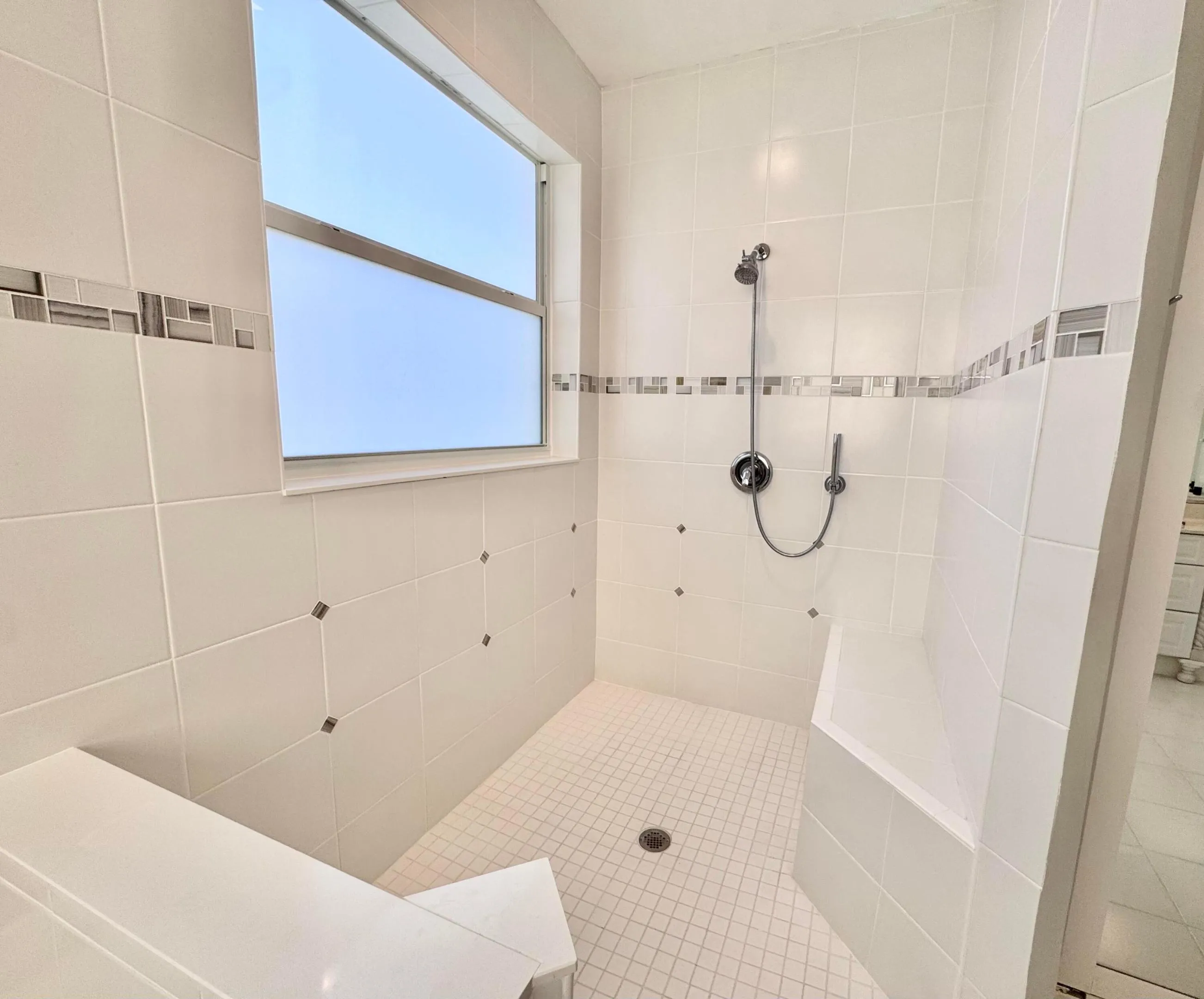 Separate shower in primary bathroom