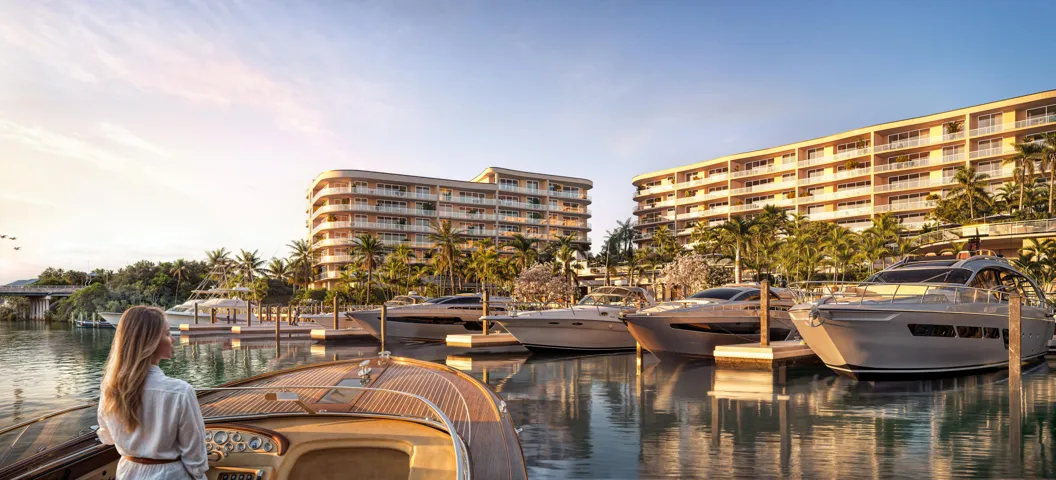 Private 29 slip marina can accommodate boats from 45' to 75'