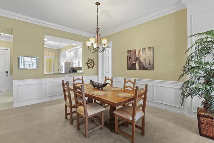 Notice the crown molding and wainscoting.