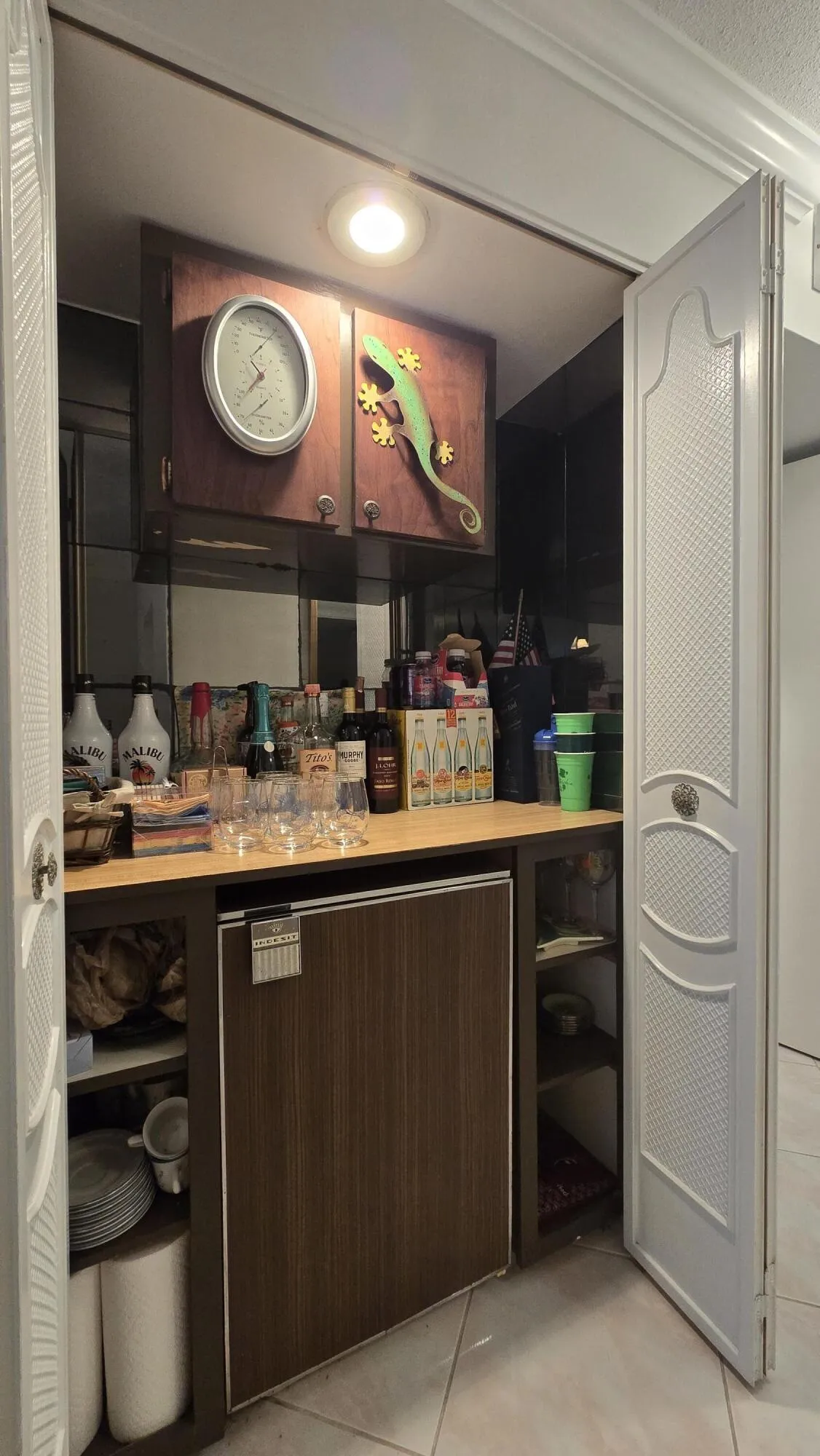 Bar with Mini Refrigerator