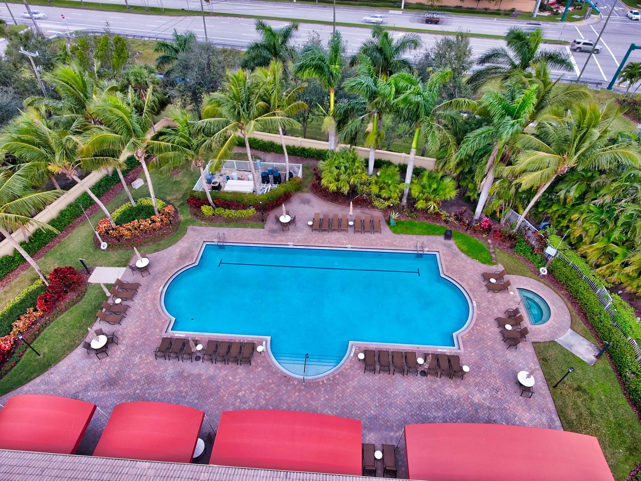 Aerial View of Resort-Style Pool