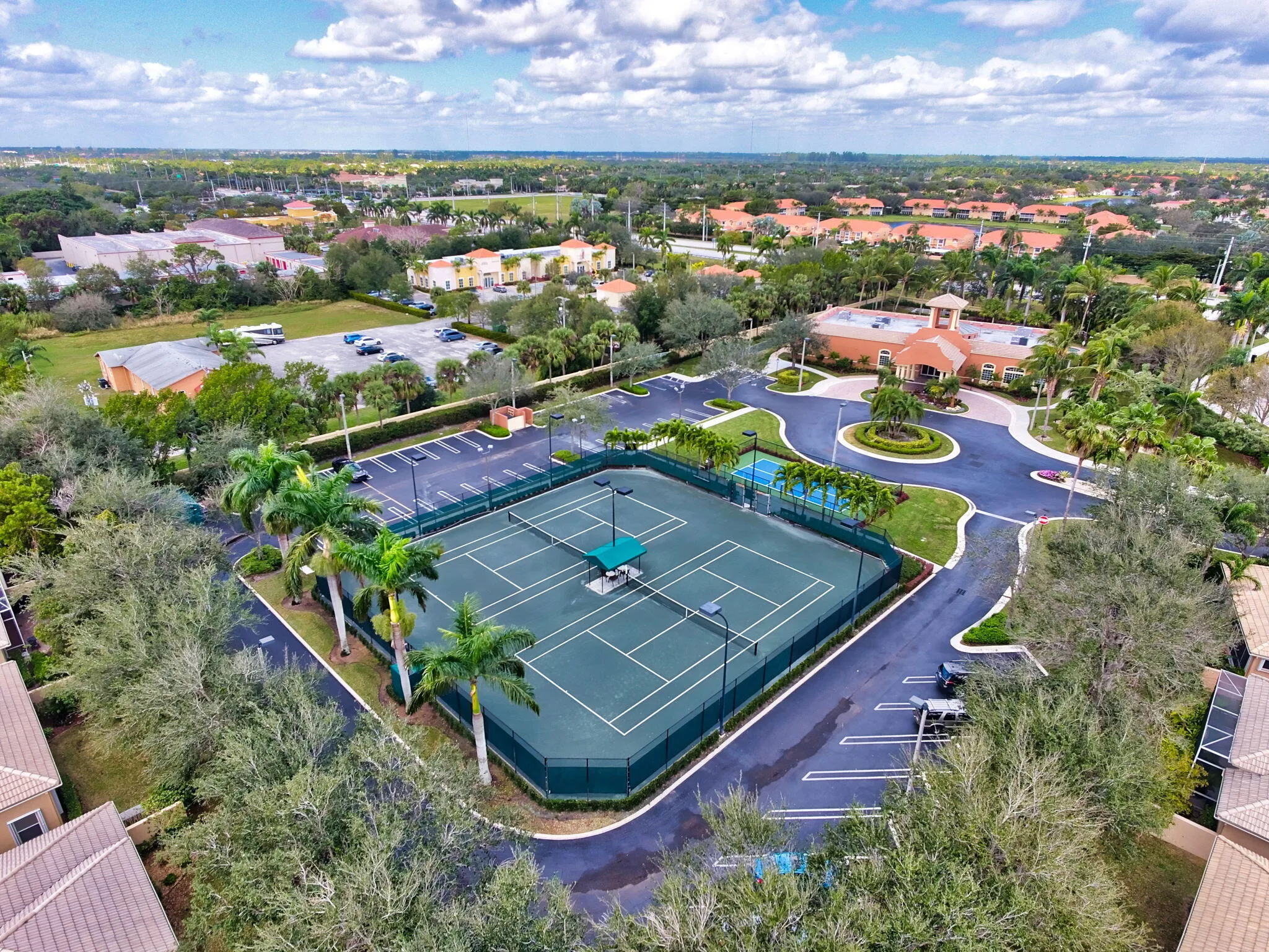 Aerial View of Tennis Courts