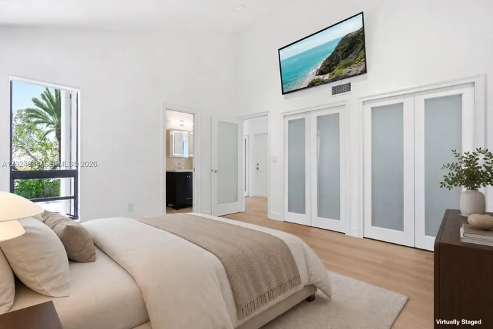 65" Samsung 4K LED TV included. Perfect way to watch TV in bed!