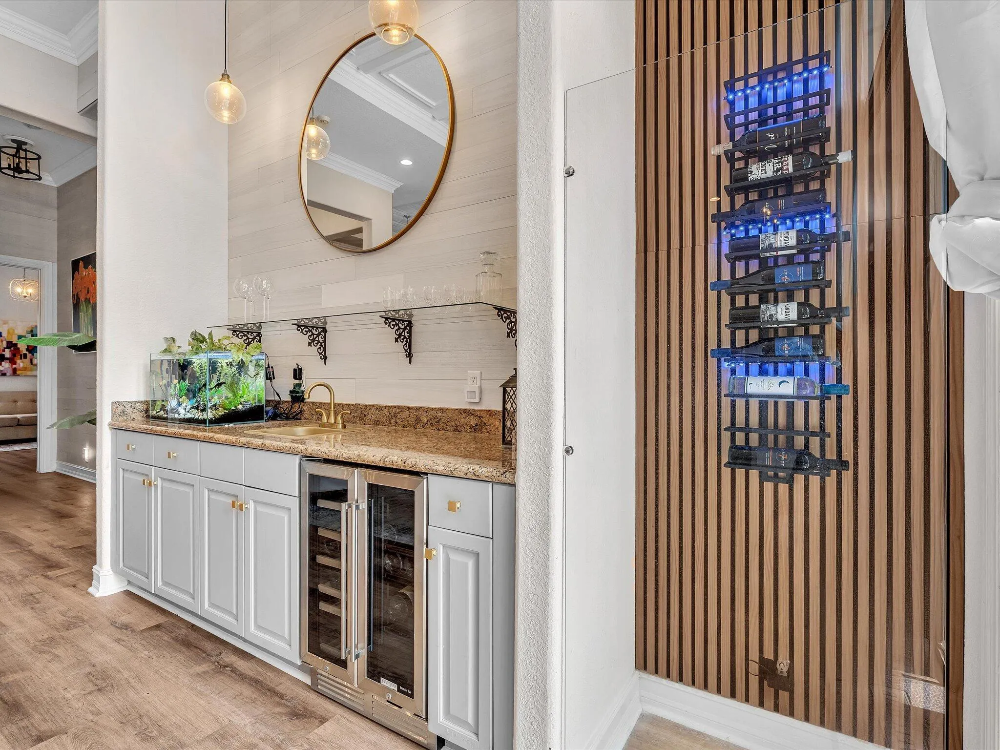 SPECIALTY LIGHTED WINE DISPLAY RACK