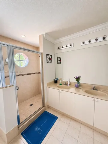 Master Bathroom Shower & Double Sink