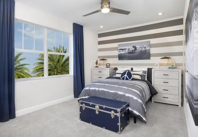 Stock photos represent builder's floorplan