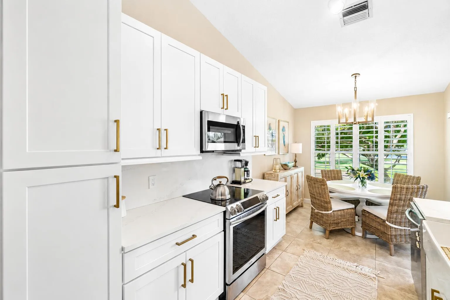 Quartzite Countertops, Samsung oven, cooktop, dishwasher and microwave