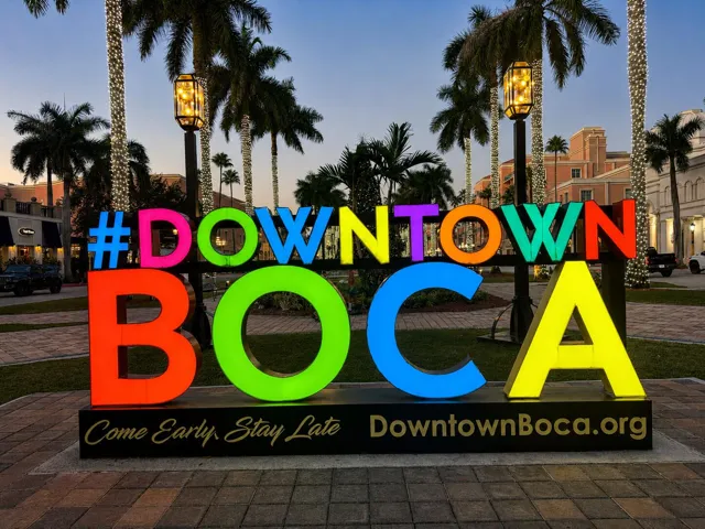 Enjoy world-class shopping, dining and concerts at Boca's Mizner Park & Amphitheatre